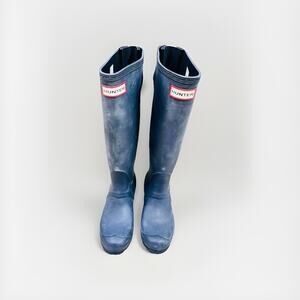 Hunter Women's Original Tall Rain Rubber Boots ‘Navy Blue’ | Size 5